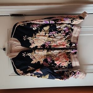 Floral print bomber jacket